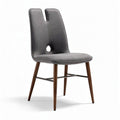 Fabric dining chair with wooden legs and cut-out design 45 x 50 x 85cm