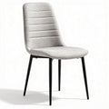Upholstered dining chair with black metal legs and gray fabric finish 45 x 50 x 85cm