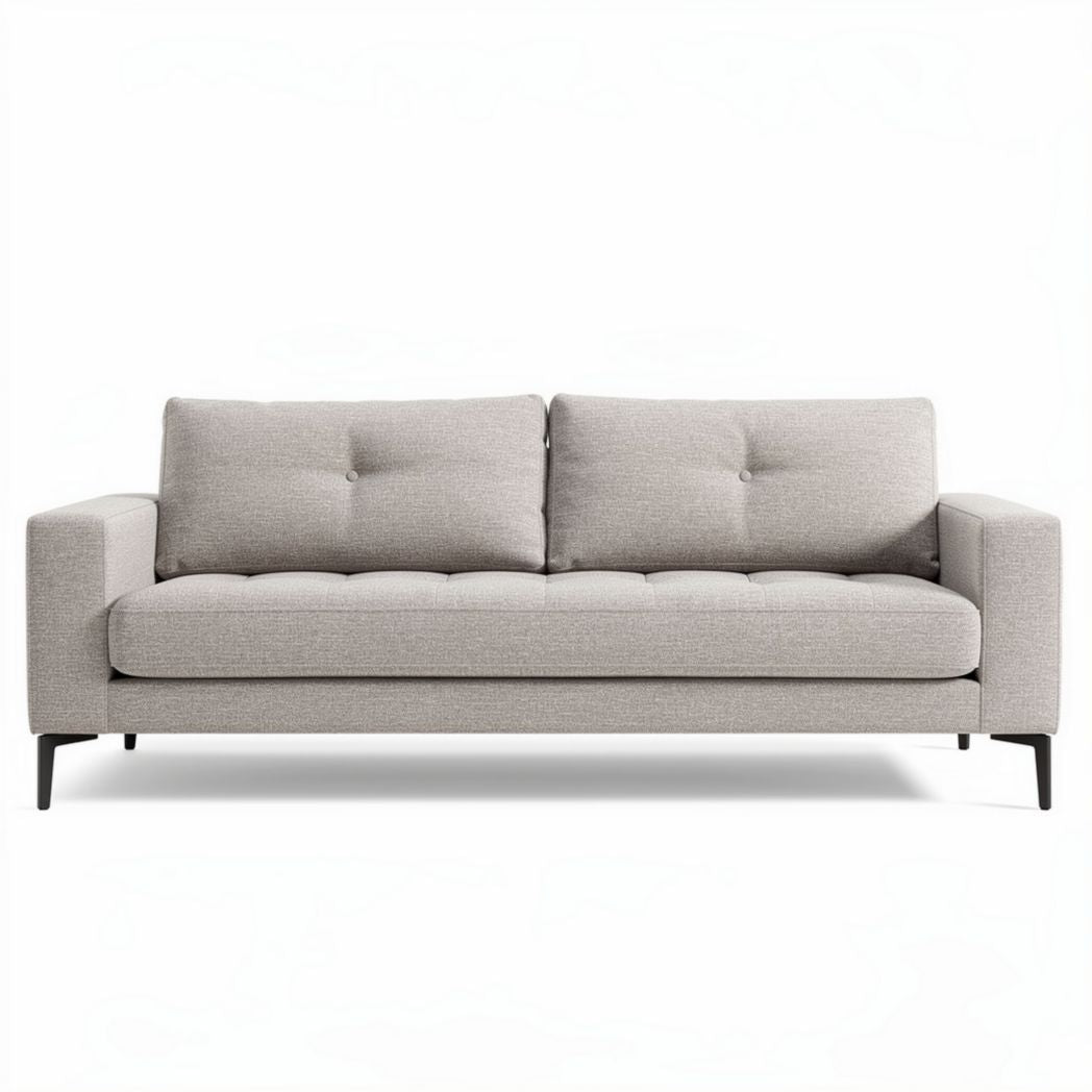 Striped three-seat sofa with removable cushions and wooden legs 200 x 90 x 90cm