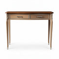 Wooden writing desk with two drawers in beige 120 x 60 x 75cm
