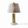 Wooden table lamp with black pleated fabric shade 30 x 30 x 50cm