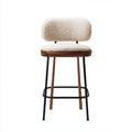 Counter height stool with fabric seat and wooden legs 50 x 50 x 80cm