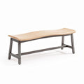 Wooden bench with metal frame for indoor and outdoor use 120 x 40 x 40cm