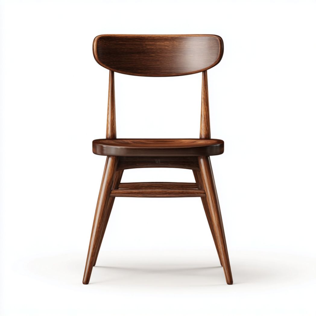 Wood and metal dining chair with slatted back design 45 x 45 x 85cm